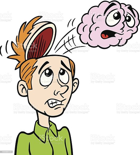brain jumping out of head