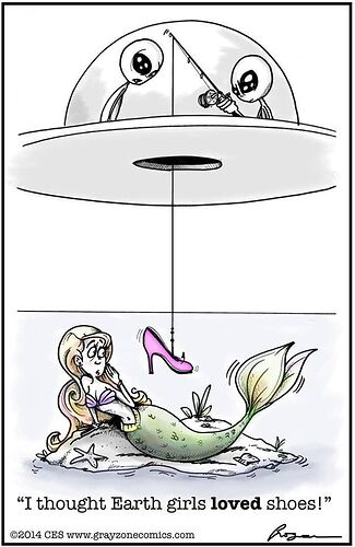alien fishing for earth girls (mermaid)