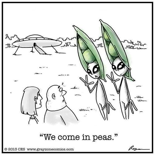 alien we come in peas