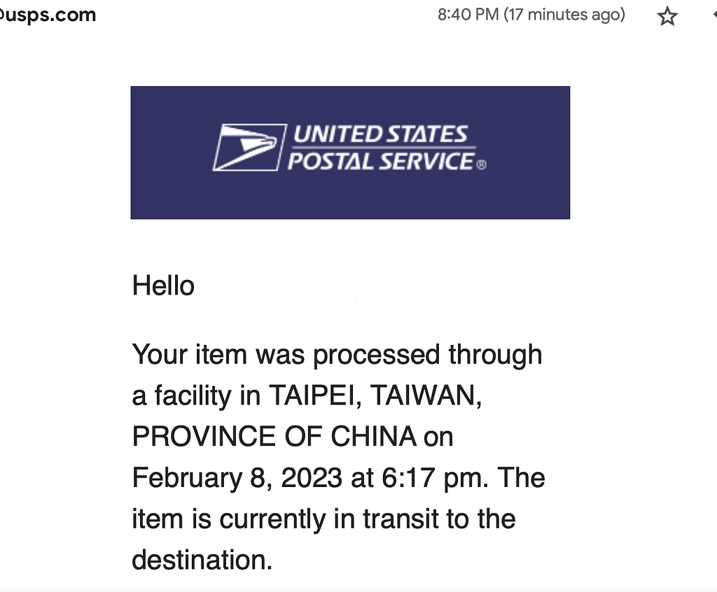 DOES USPS SHIP TO TAIWAN visual data 5