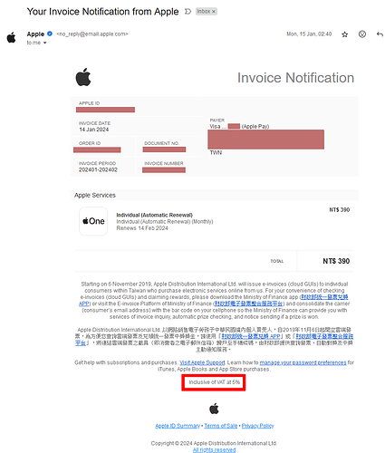 apple invoice