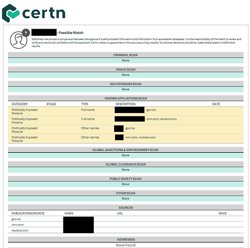 Background check redacted
